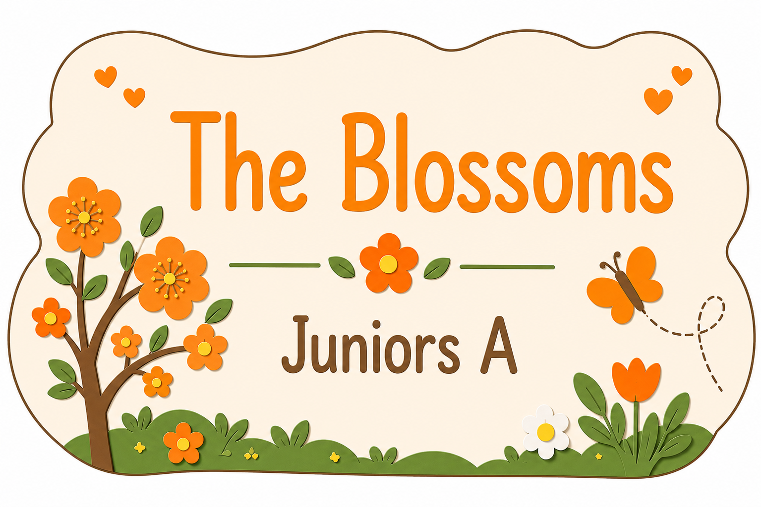 The Blossoms – Juniors A classroom sign