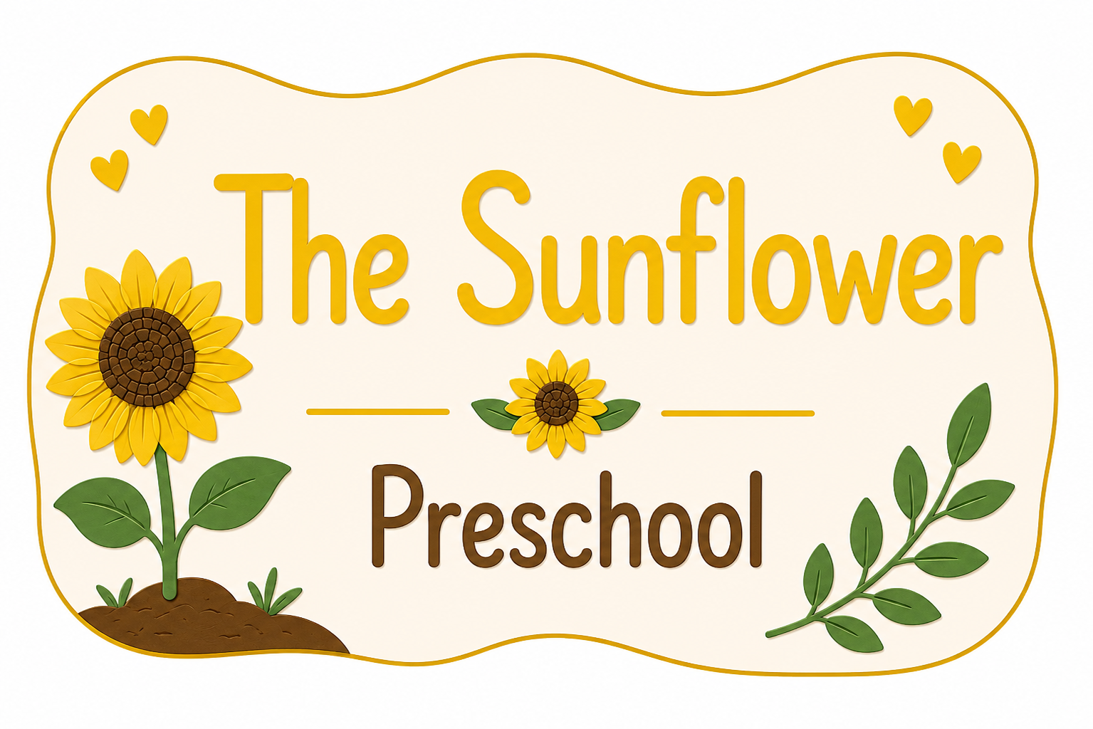The Sunflower – Half-Day Preschool classroom sign